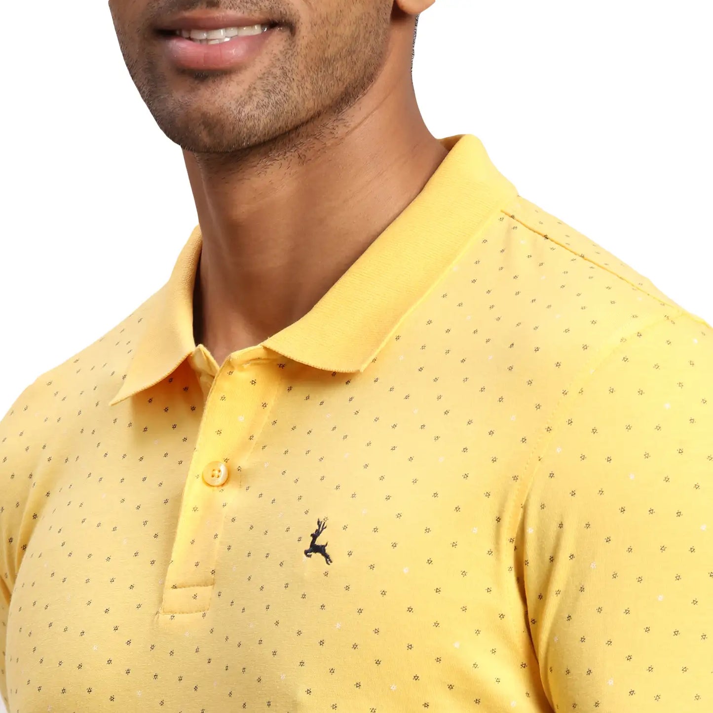Men Regular Fit Yellow Polo