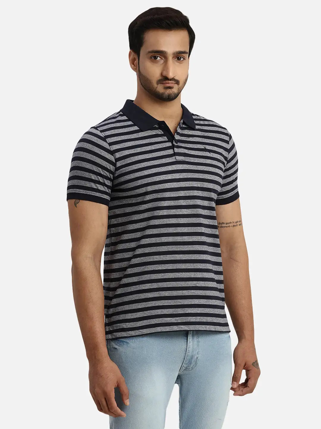 Men Regular Fit Blue T-Shirt