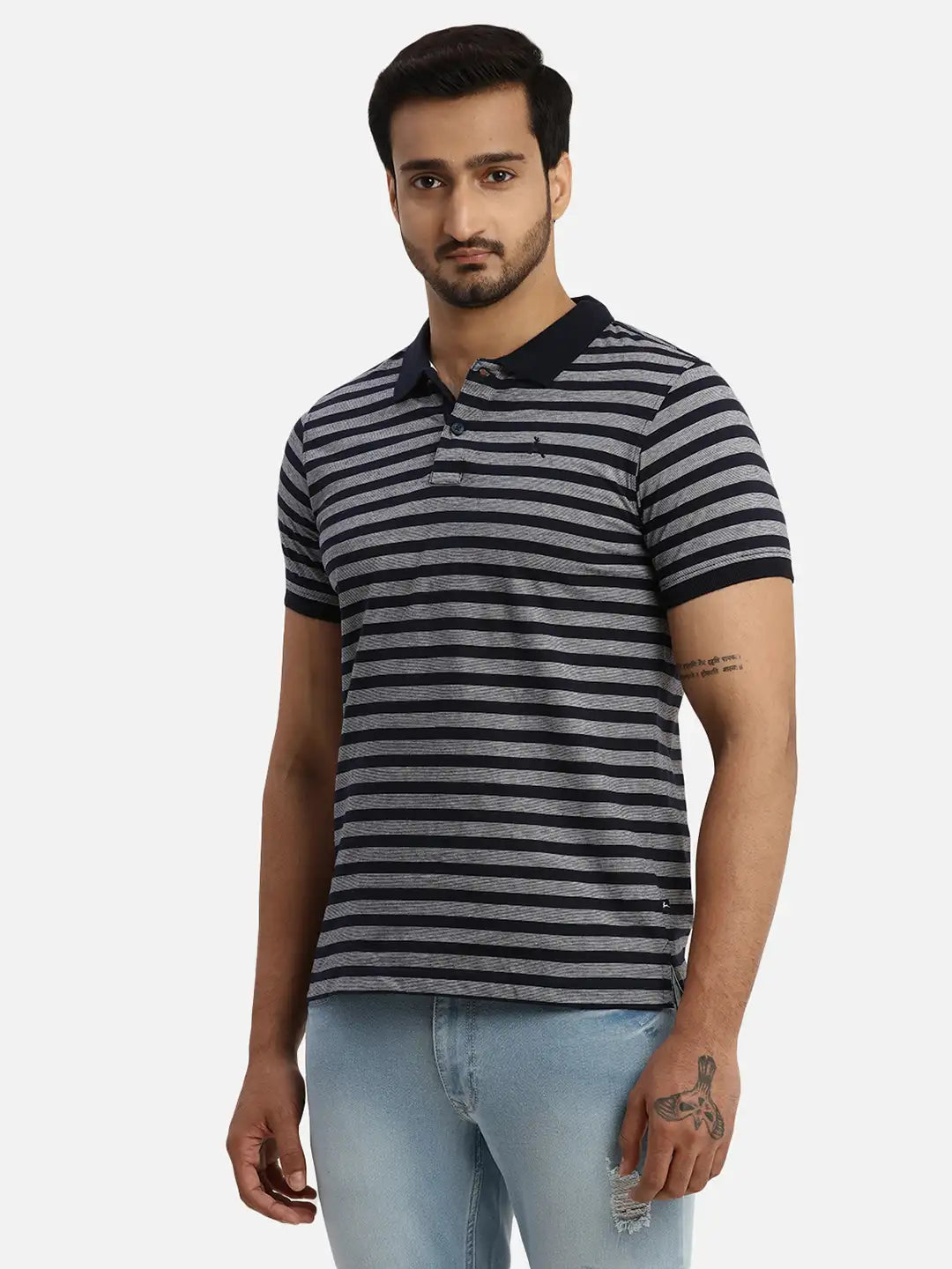 Men Regular Fit Blue T-Shirt