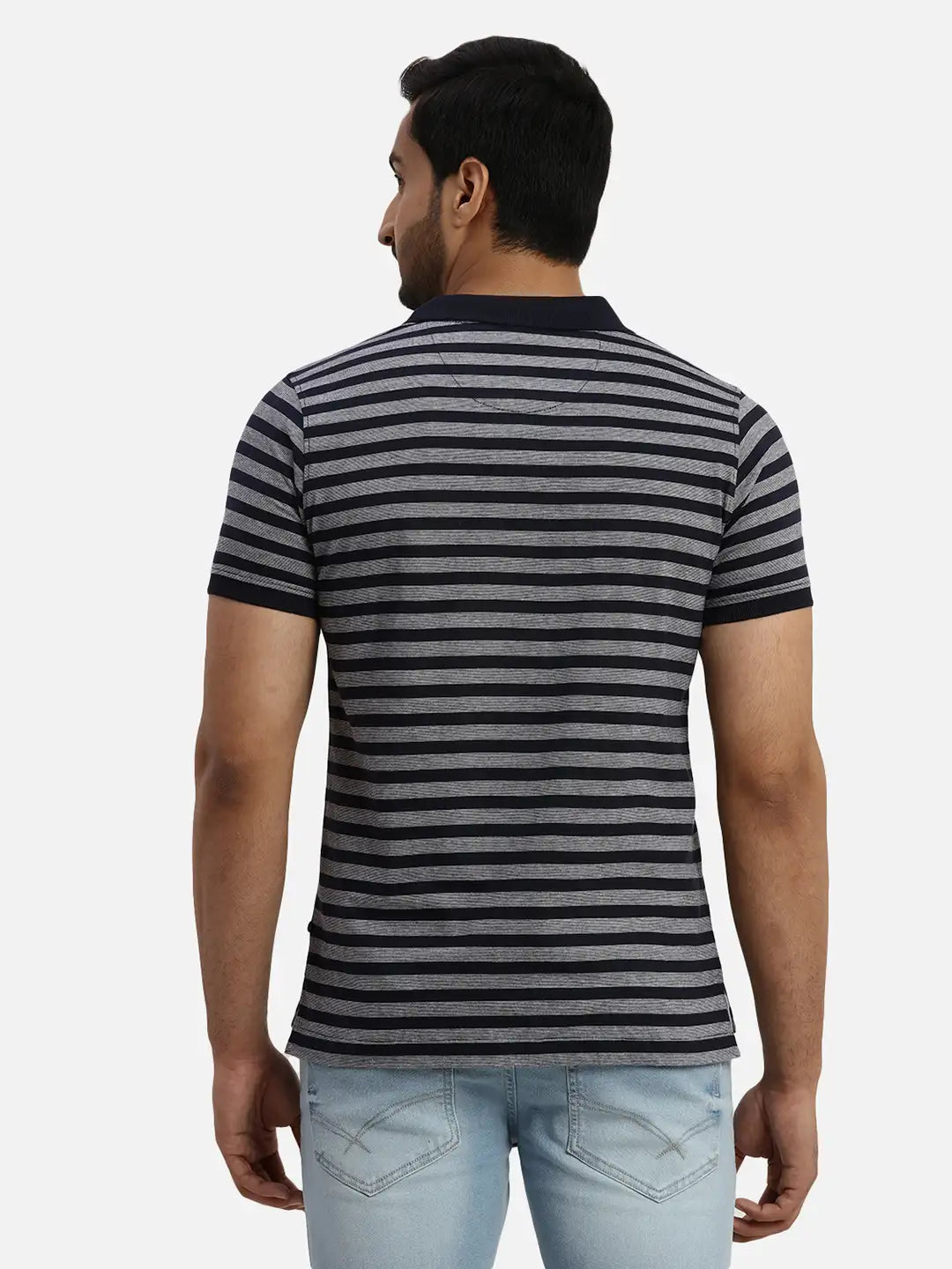 Men Regular Fit Blue T-Shirt