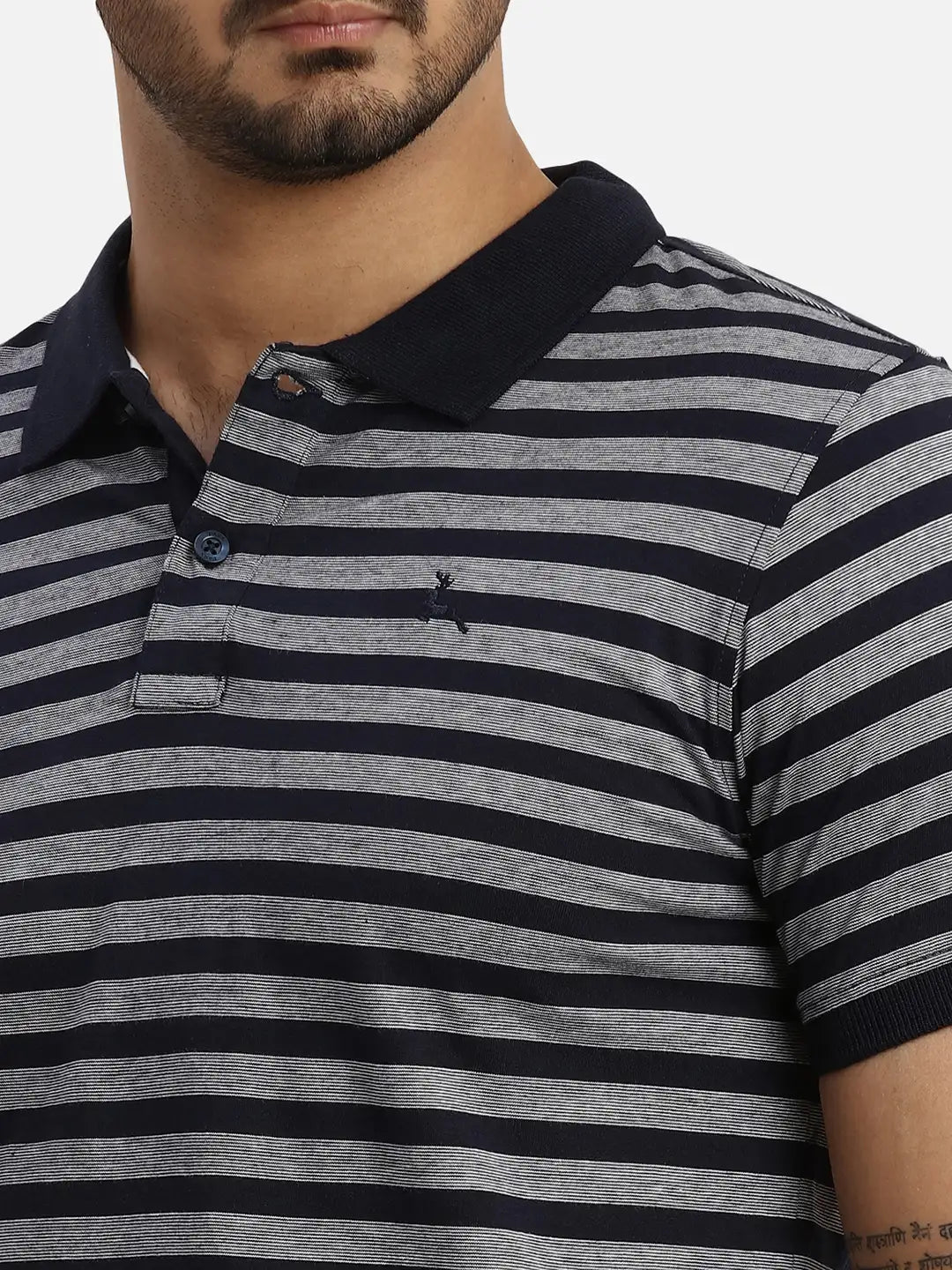 Men Regular Fit Blue T-Shirt