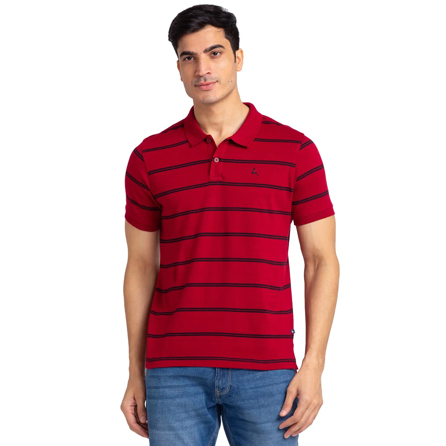 Men Regular Fit Blue Polo