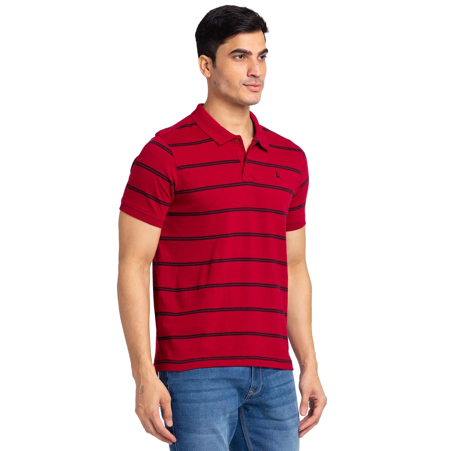 Men Regular Fit Blue Polo