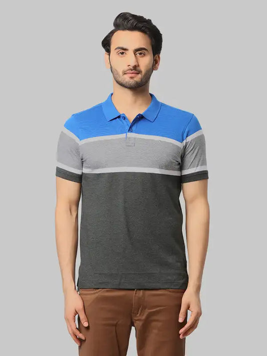 Men Regular Fit Blue T-Shirt