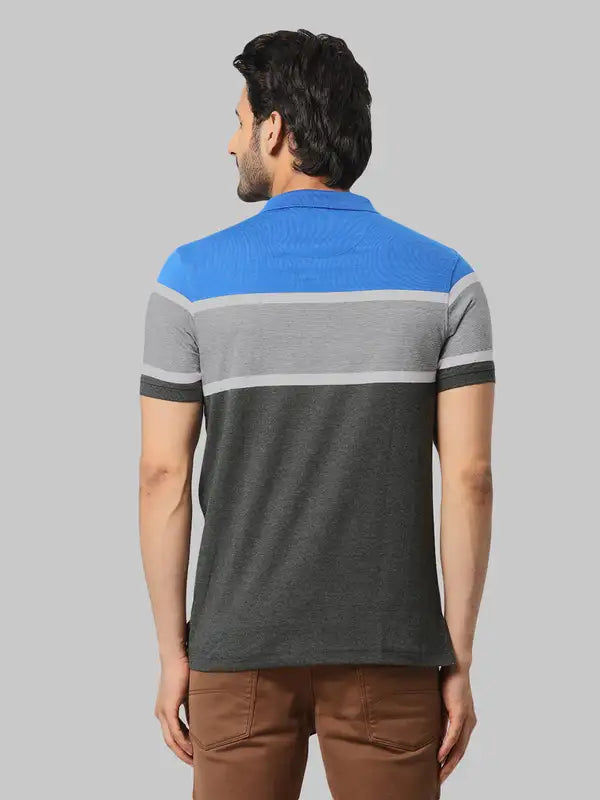 Men Regular Fit Blue T-Shirt