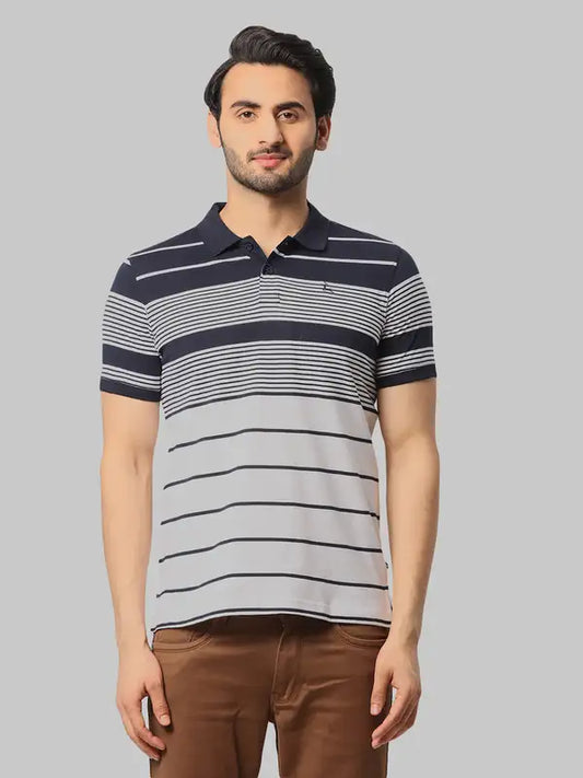 Men Regular Fit Blue T-Shirt