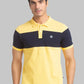 Parx Men Blue Yarn Dyed Regular Fit Cotton Polo Neck T-Shirt