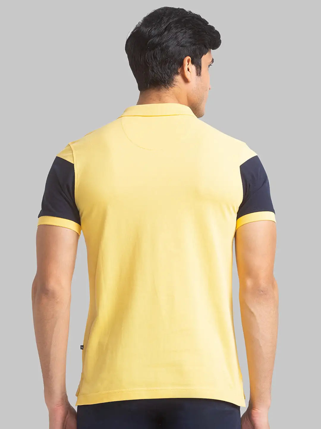Parx Men Blue Yarn Dyed Regular Fit Cotton Polo Neck T-Shirt