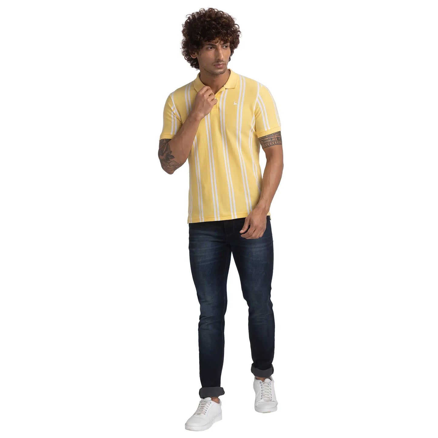 Men Regular Fit Green Polo