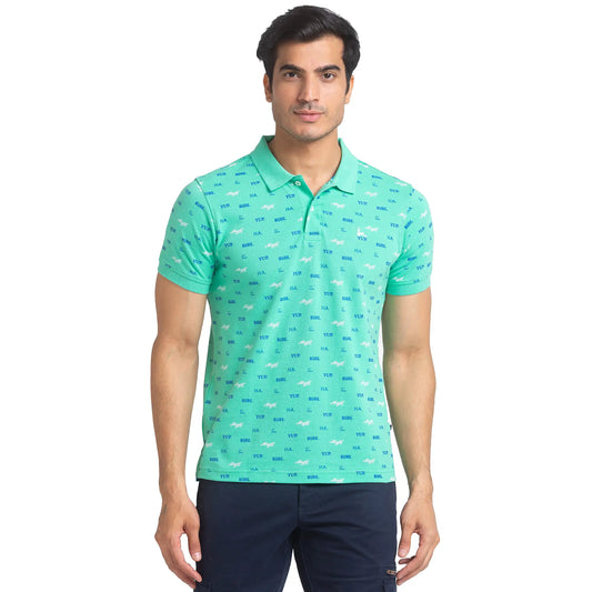Men Regular Fit Orange Polo