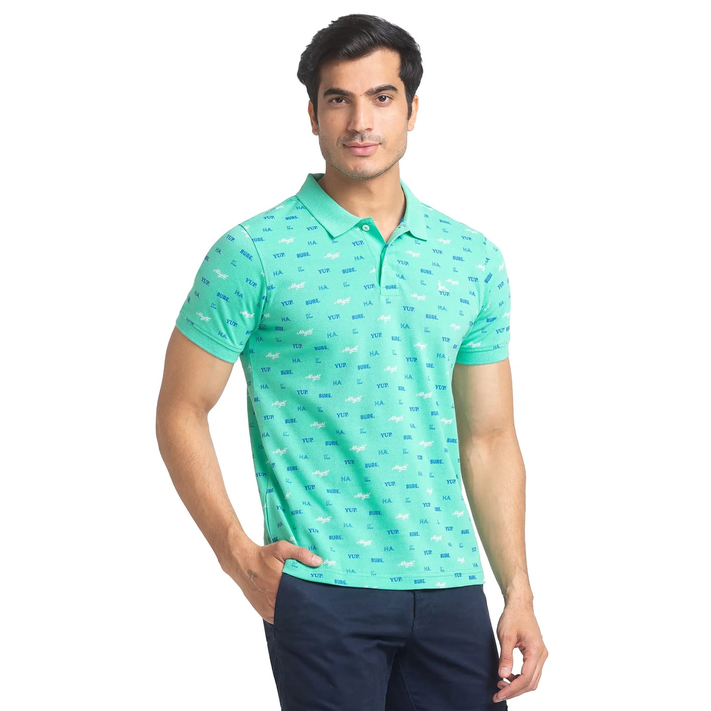 Men Regular Fit Orange Polo