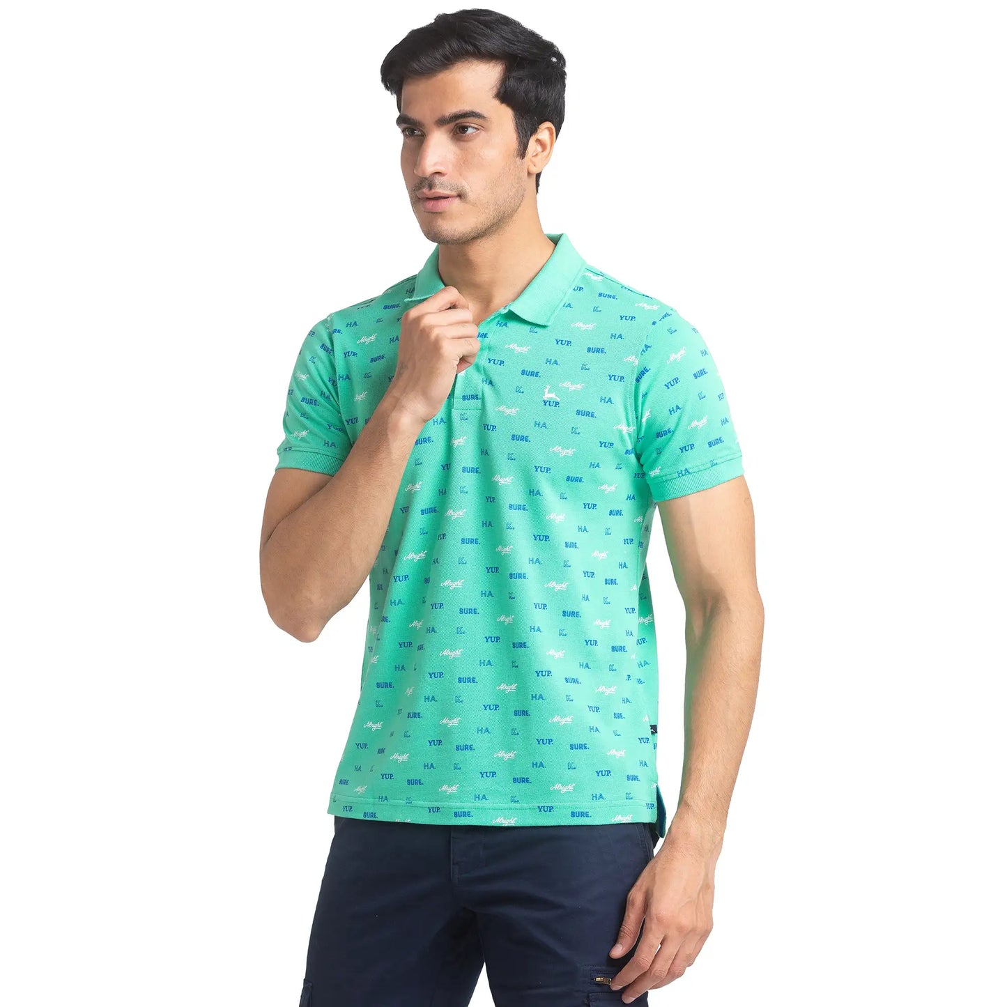 Men Regular Fit Orange Polo