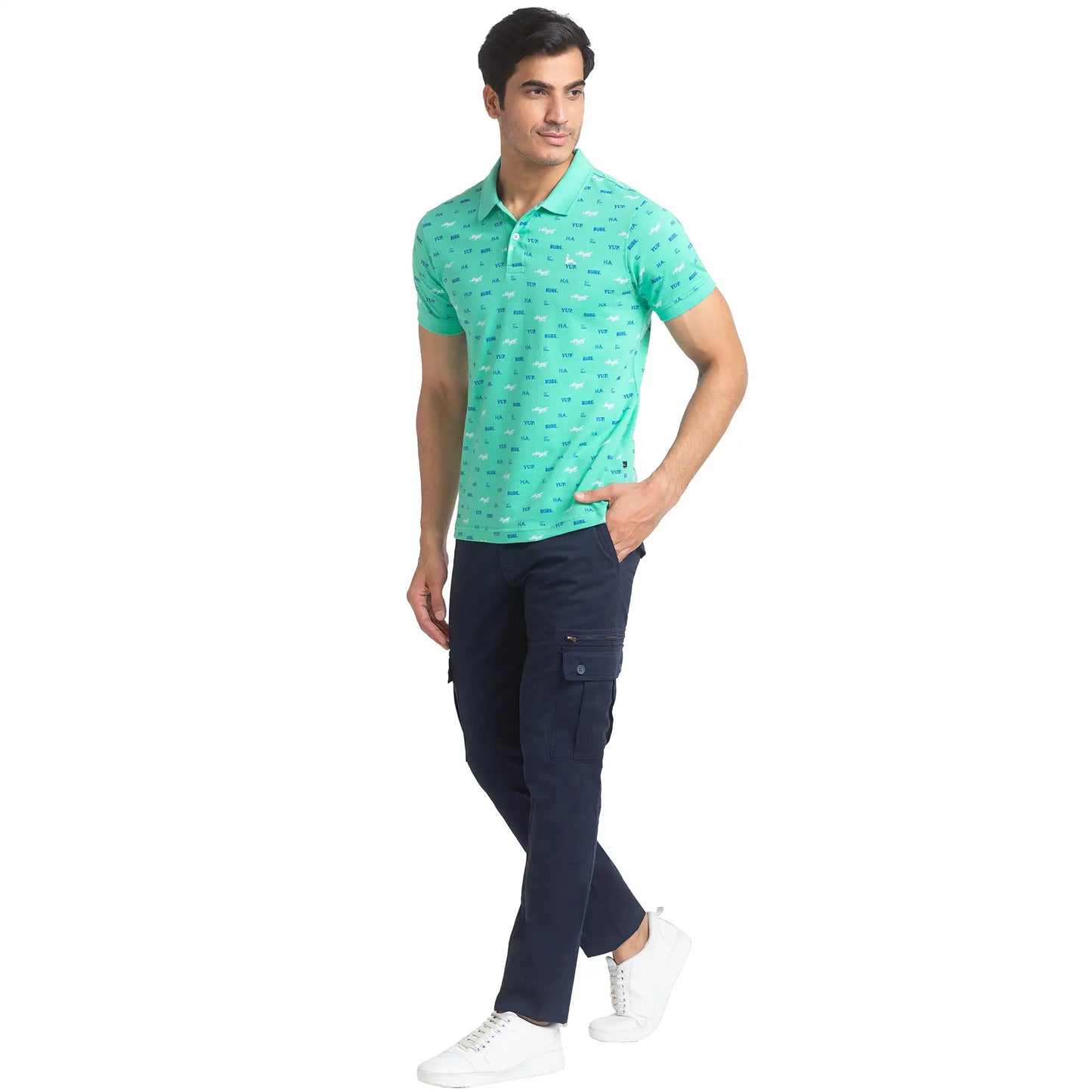 Men Regular Fit Orange Polo