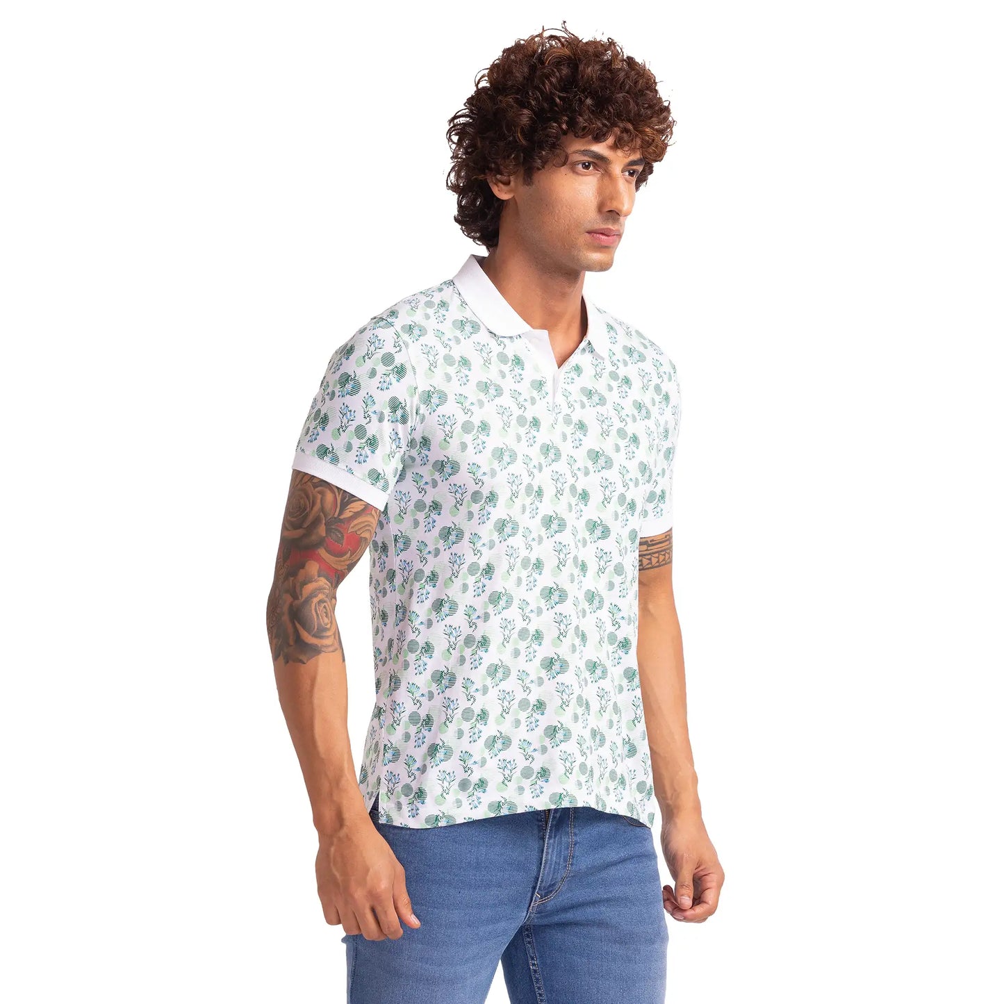 Men Regular Fit Green Polo