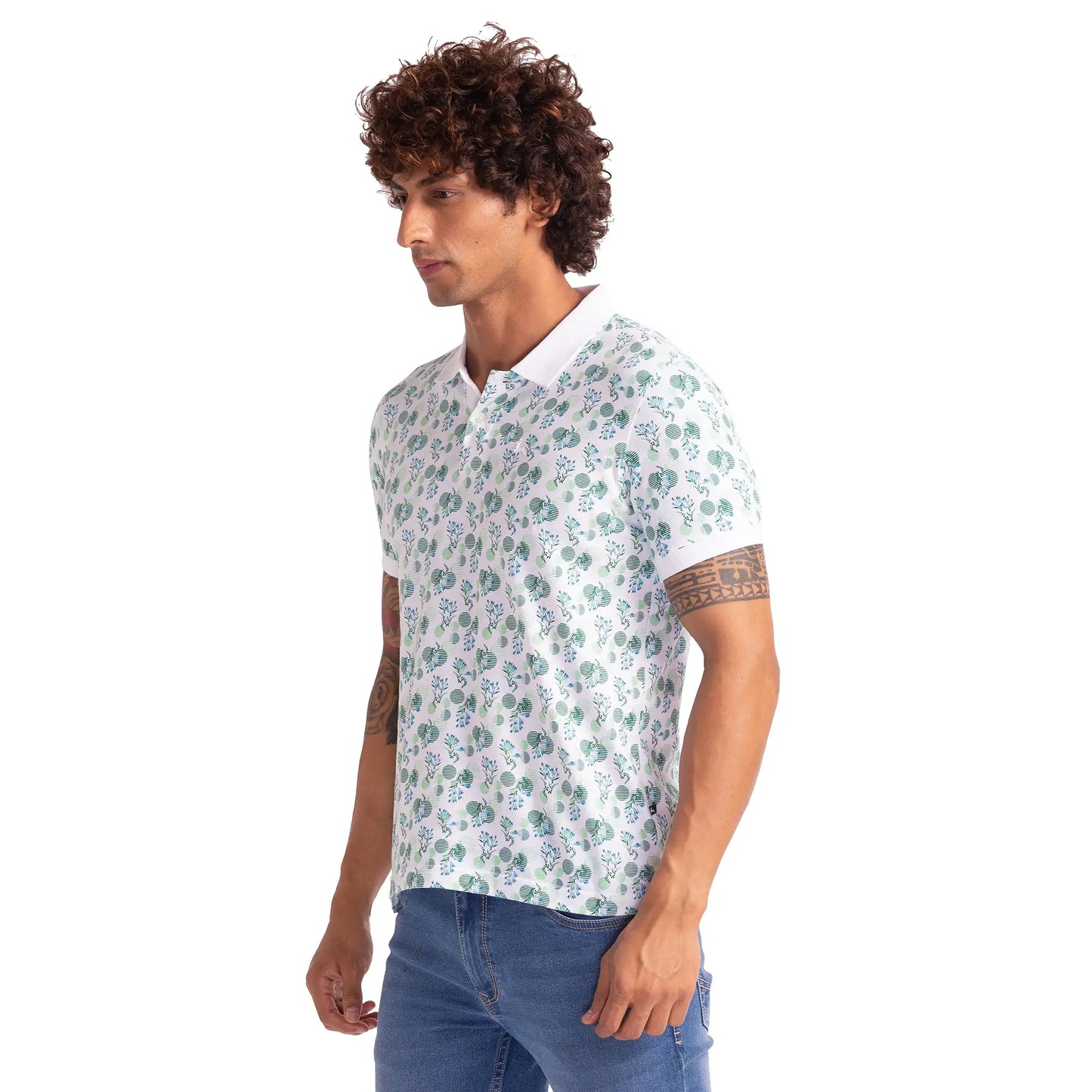 Men Regular Fit Green Polo
