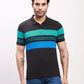 Parx Men Petrol Yarn Dyed Regular Fit Cotton T-Shirt