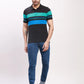 Parx Men Petrol Yarn Dyed Regular Fit Cotton T-Shirt