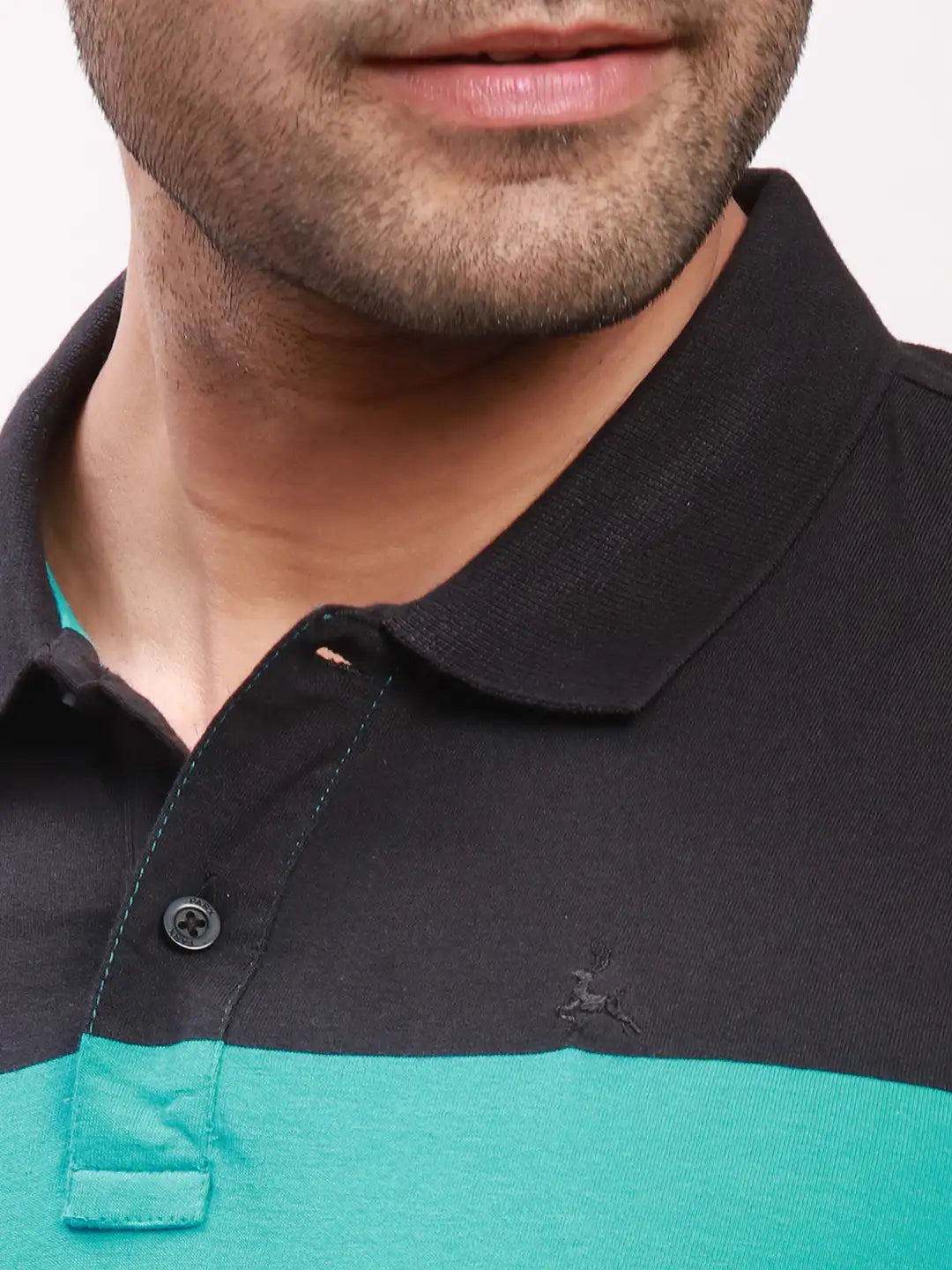 Parx Men Petrol Yarn Dyed Regular Fit Cotton T-Shirt