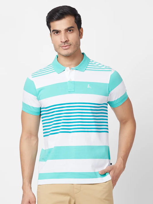 Parx Men Maroon Yarn Dyed Regular Fit Cotton Polo Neck T-Shirt