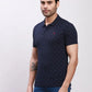 Parx Men Petrol Print Regular Fit Cotton T-Shirt