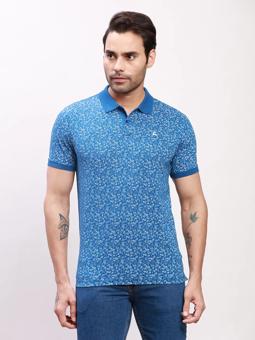 Parx Men Red Print Regular Fit Cotton T-Shirt