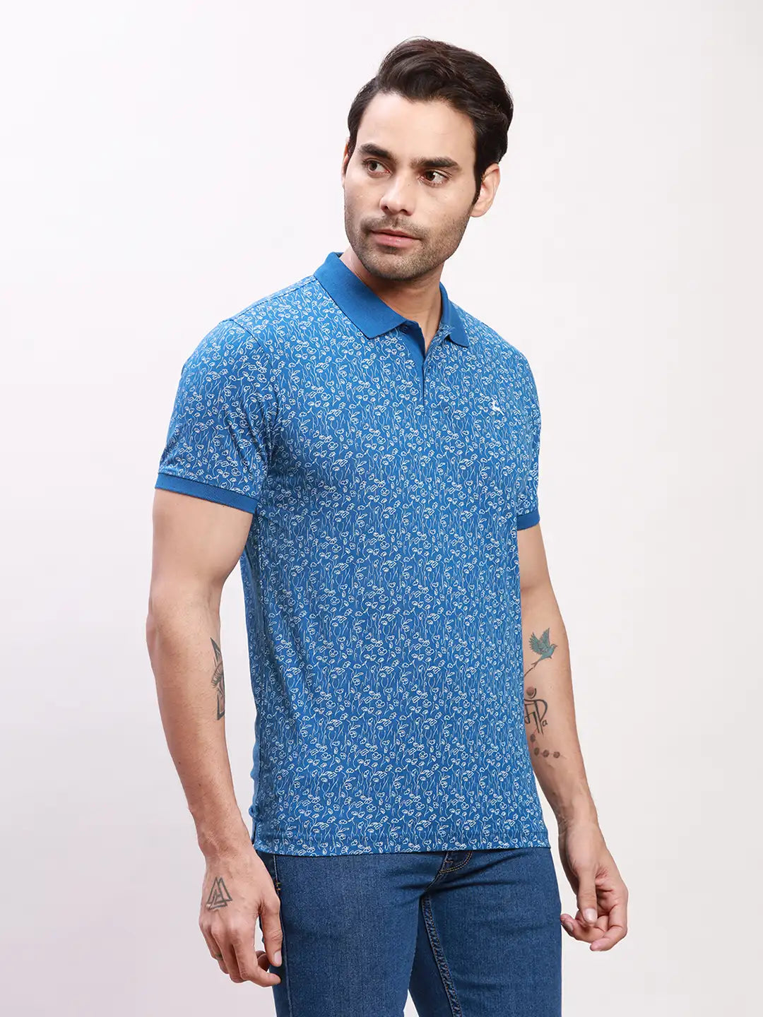 Parx Men Red Print Regular Fit Cotton T-Shirt