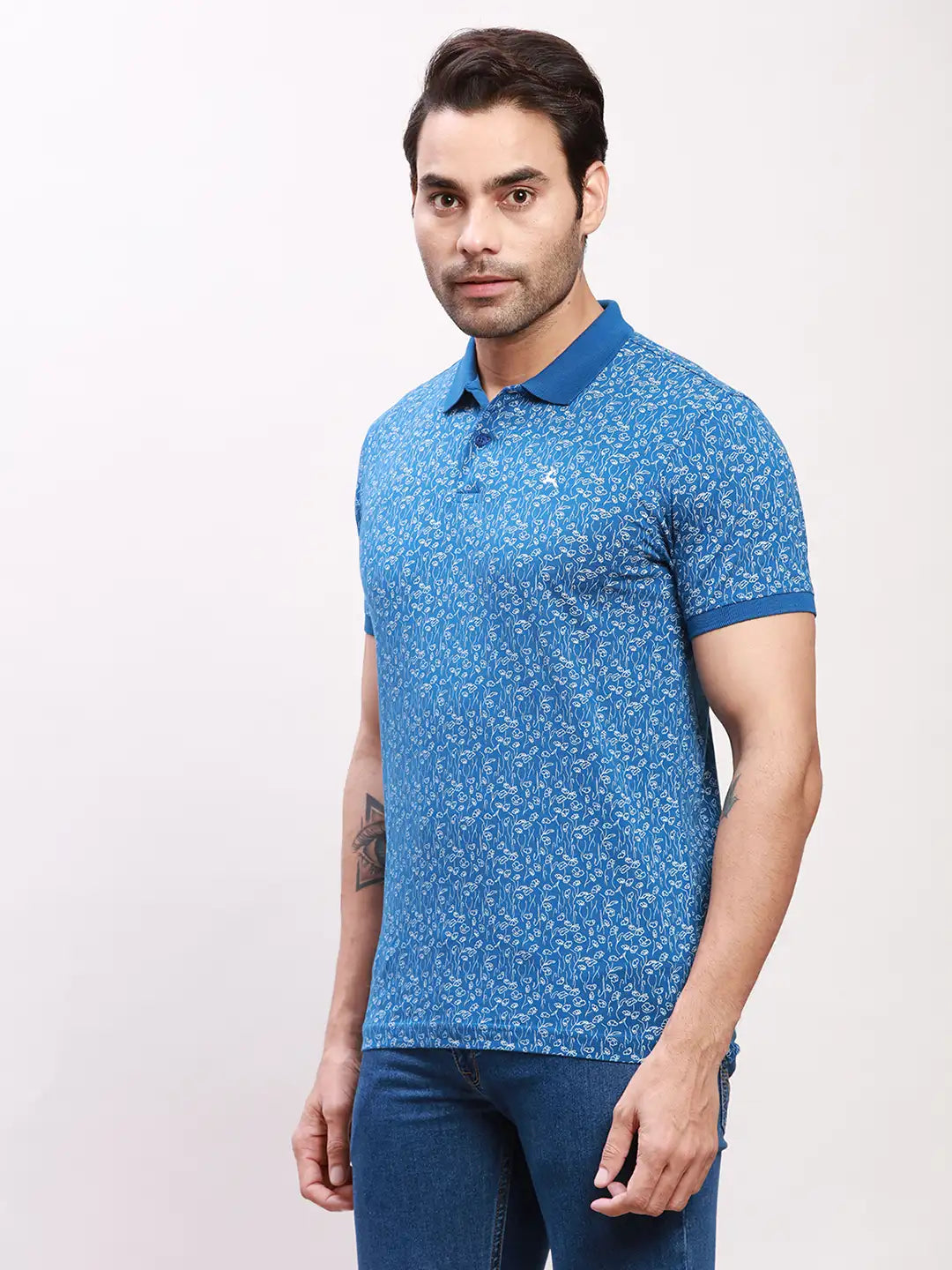 Parx Men Red Print Regular Fit Cotton T-Shirt