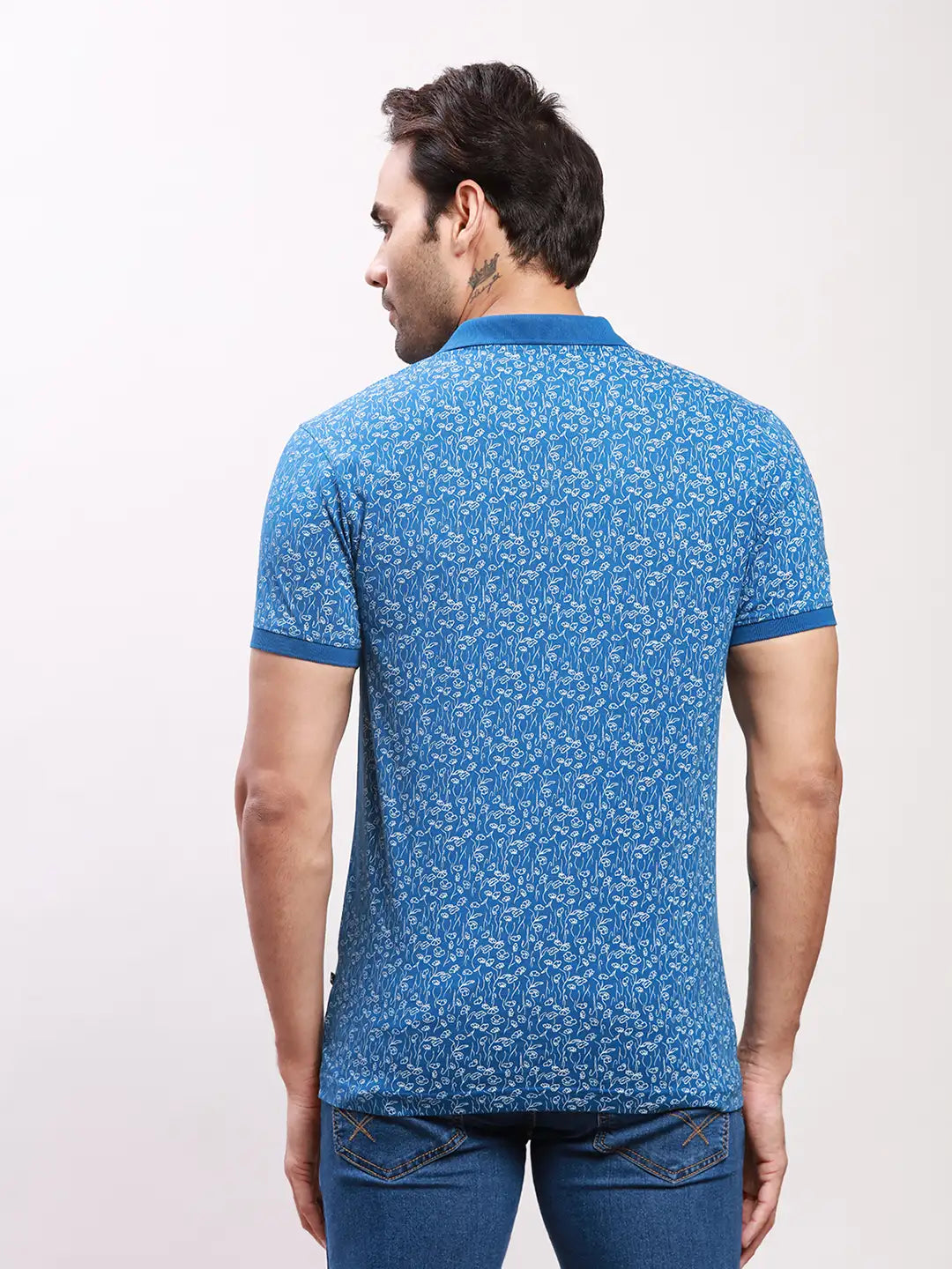 Parx Men Red Print Regular Fit Cotton T-Shirt