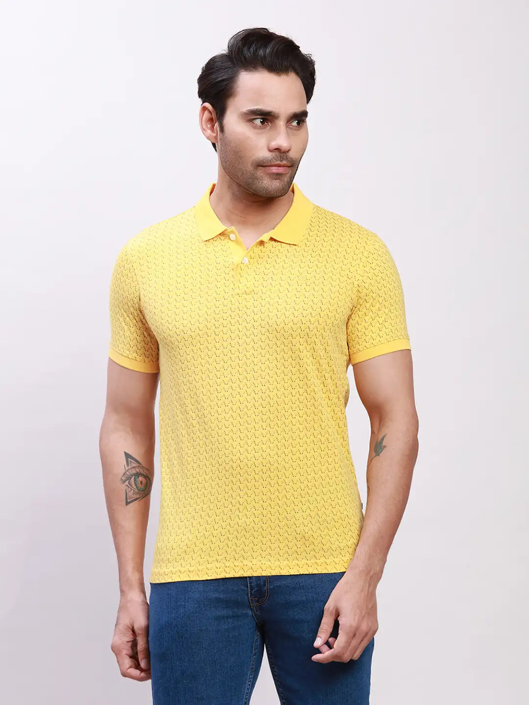 Parx Men Green Print Regular Fit Cotton T-Shirt