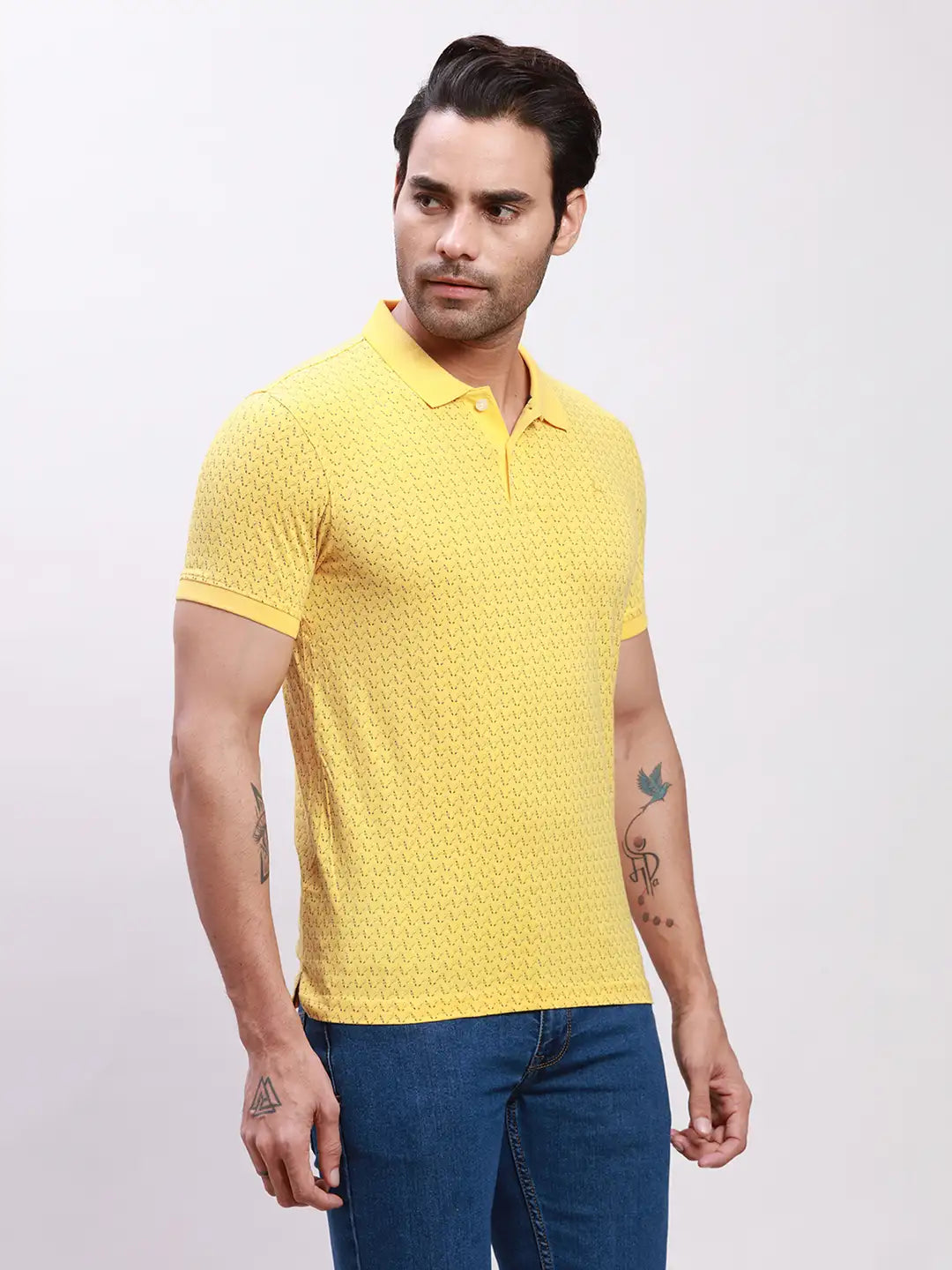 Parx Men Green Print Regular Fit Cotton T-Shirt