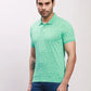 Parx Men Blue Print Regular Fit Cotton T-Shirt
