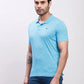 Parx Men Blue Print Regular Fit Cotton T-Shirt