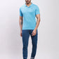 Parx Men Blue Print Regular Fit Cotton T-Shirt