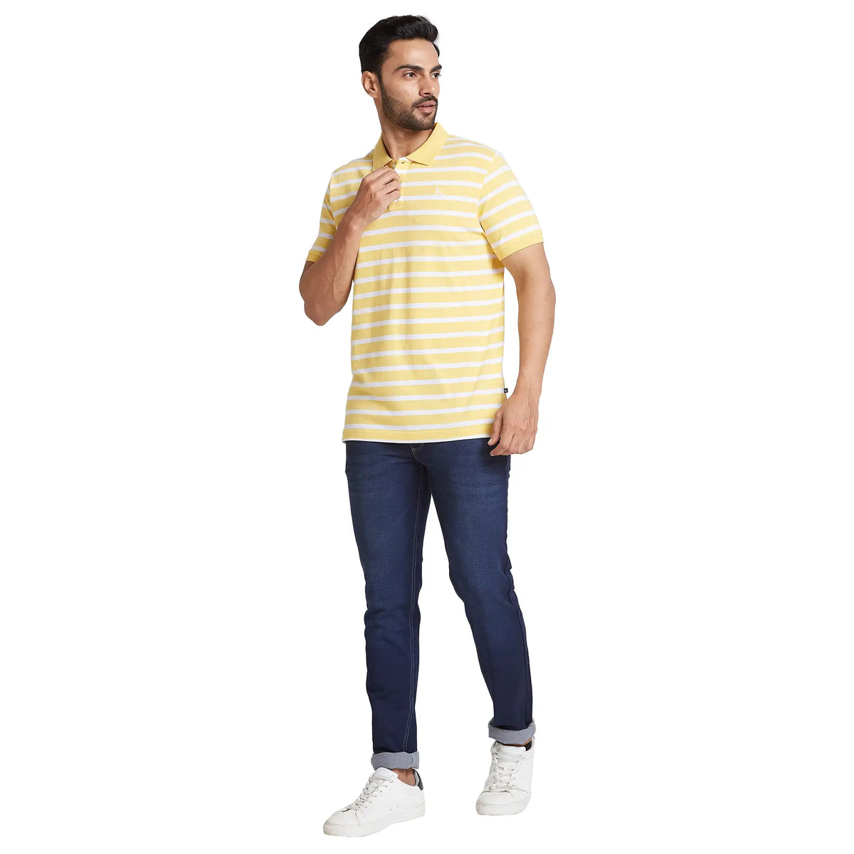 Men Regular Fit Blue T-Shirt