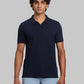 Men Regular Fit Blue Polo