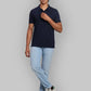 Men Regular Fit Blue Polo