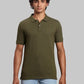 Men Regular Fit Green Polo