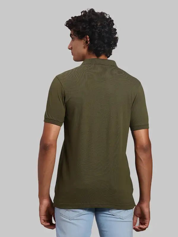 Men Regular Fit Green Polo