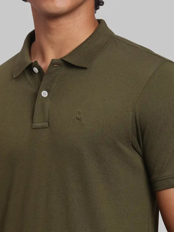 Men Regular Fit Green Polo