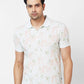 Parx Regular Fit Printed Light Green T-Shirt