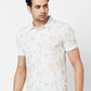 Parx Regular Fit Printed Light Green T-Shirt