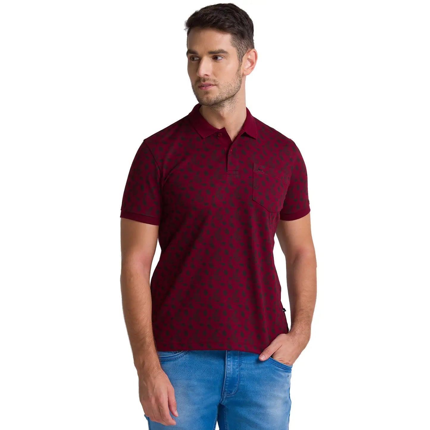 Men Regular Fit Dark Blue Polo