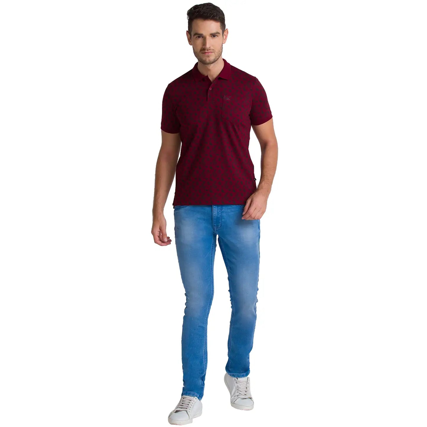 Men Regular Fit Dark Blue Polo