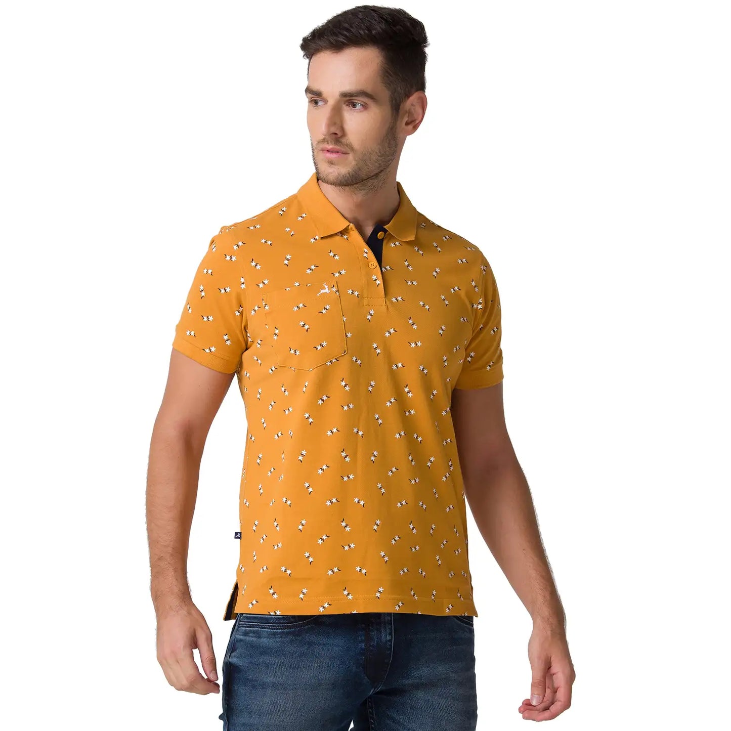 Men Regular Fit Medium Blue Polo