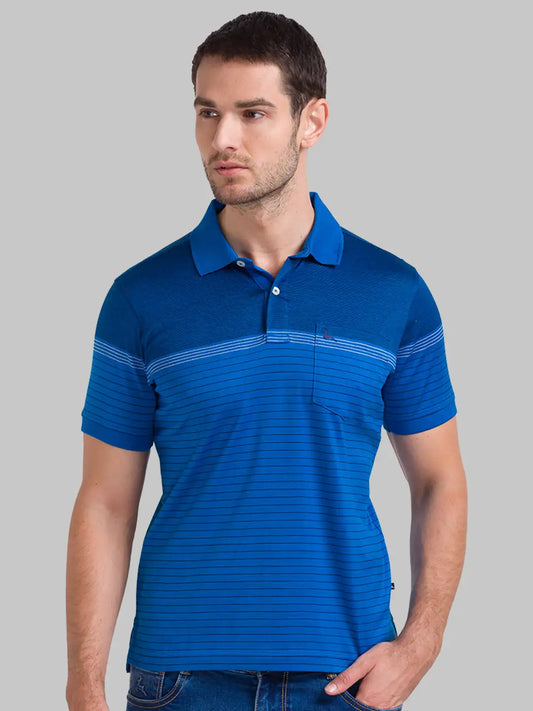Men Regular Fit Dark Blue Polo