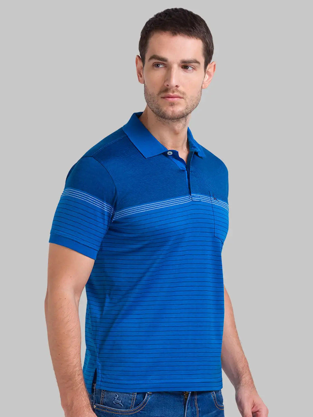 Men Regular Fit Dark Blue Polo