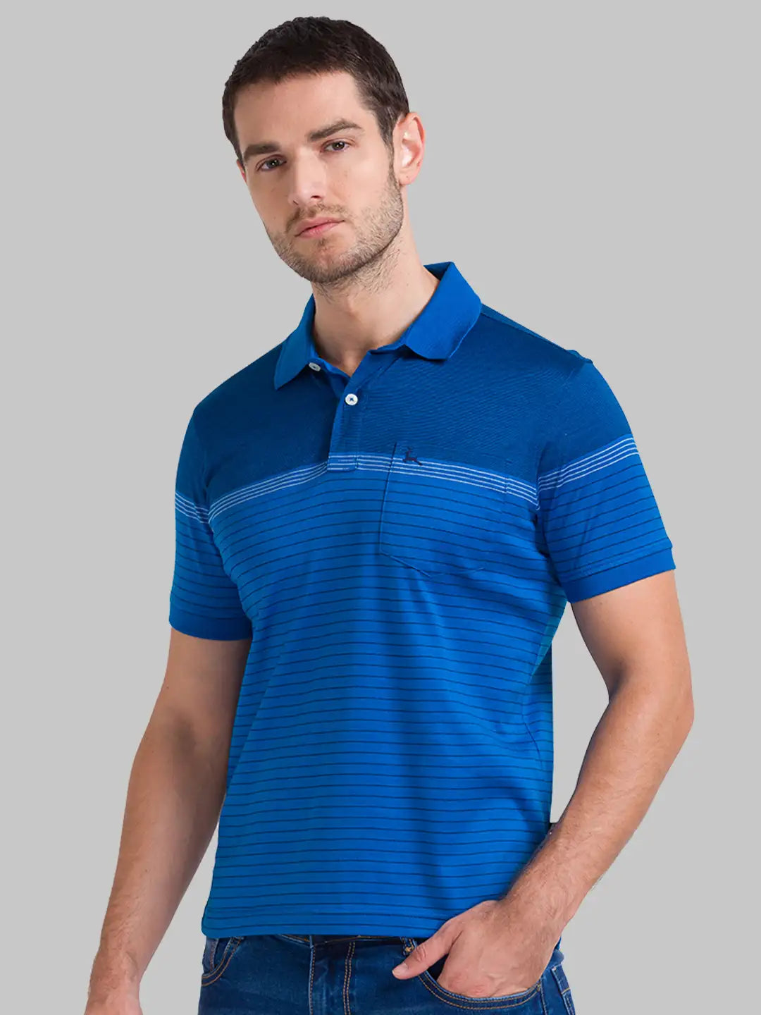 Men Regular Fit Dark Blue Polo