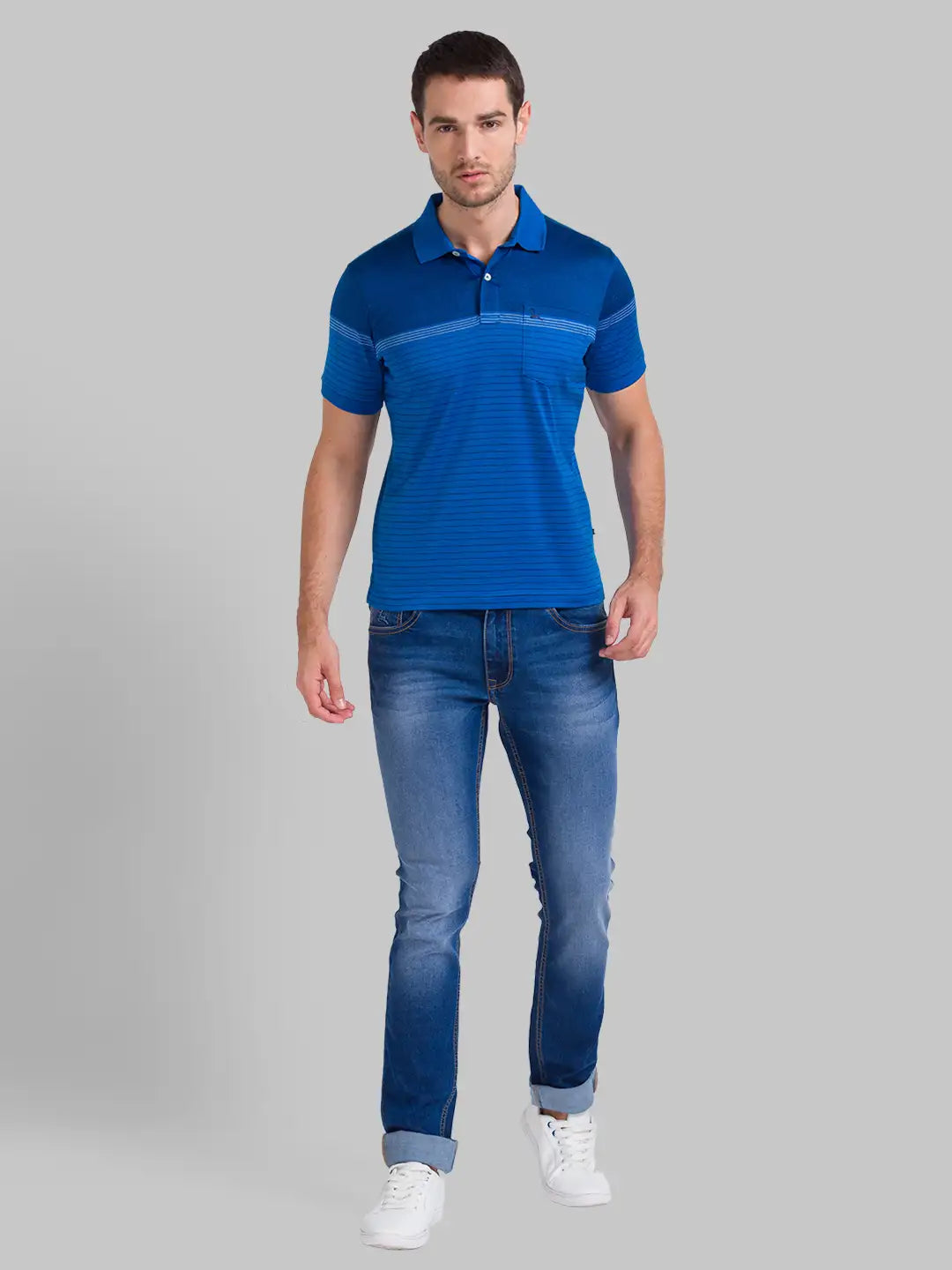 Men Regular Fit Dark Blue Polo