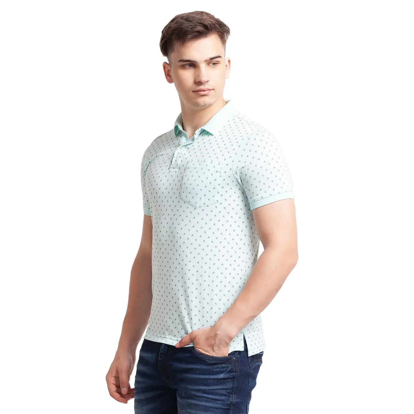 Men Regular Fit Blue Polo