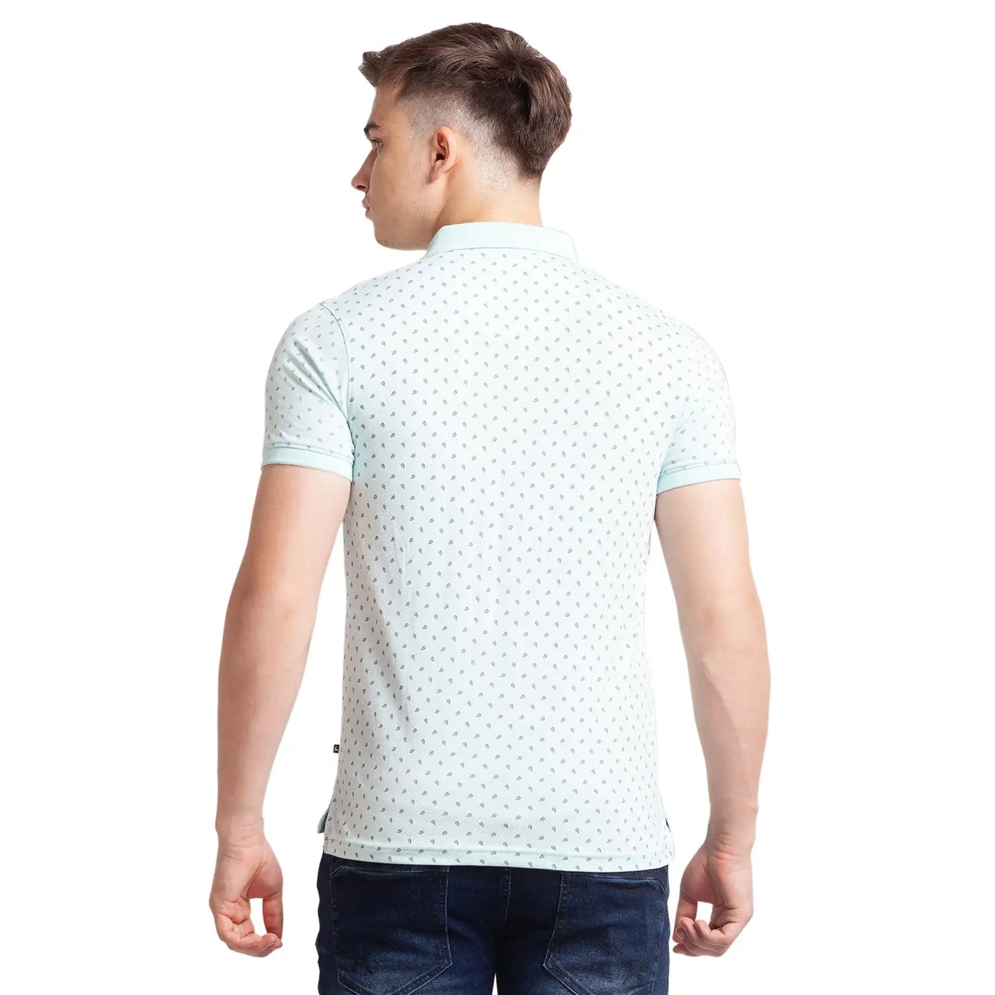 Men Regular Fit Blue Polo